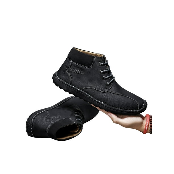 High Top Boots for Men Casual Leather Lace up Outdoor Ankle Work Shoes High Top Boots for Men Casual Leather Lace up Outdoor Ankle Work Shoes